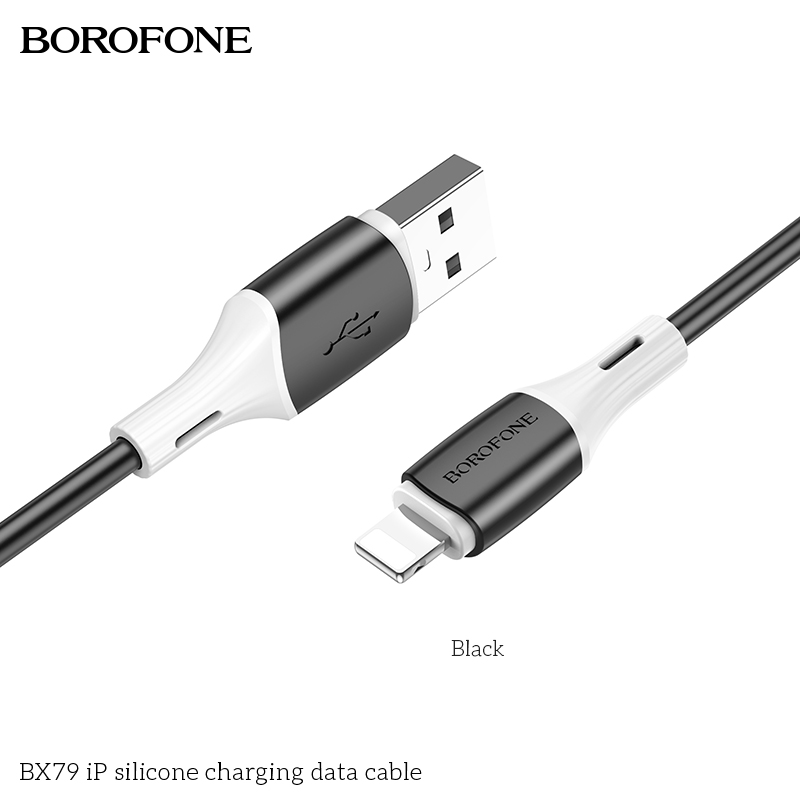 BOROFONE BX79 silicone USB-A to Lightning cable NZ 2